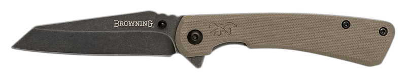 Browning Branded Rock EDC Folding Wharncliffe Knife, Flat Dark Earth - 3220512