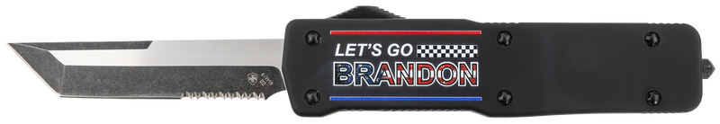 Templar Knife Premium Weighted Let's Go Brandon Large Tanto OTF, Black - LZLGB521