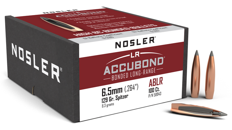 Nosler AccuBond Long Range 6.5mm 129gr Spitzer Point Rifle Bullets - 58943
