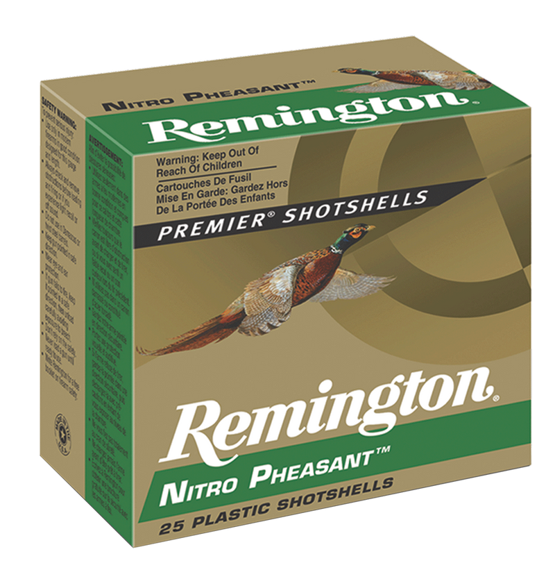 Remington Nitro Pheasant Plastic 12 Gauge 2.75" 1 3/8oz #4 Shot 25 Round Box - 28632