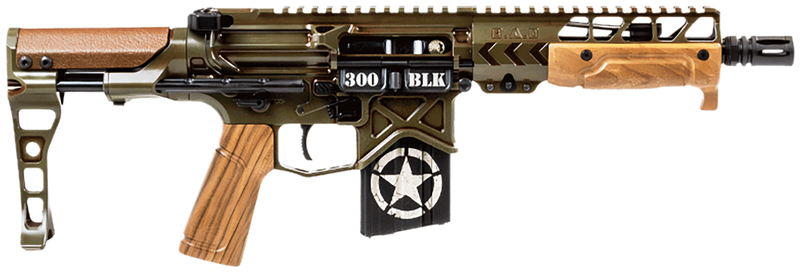 Battle Arms Development Tanker 300 Blackout 7.5" 20+1 Pistol, Parkerized Green/Walnut - TANKER300P