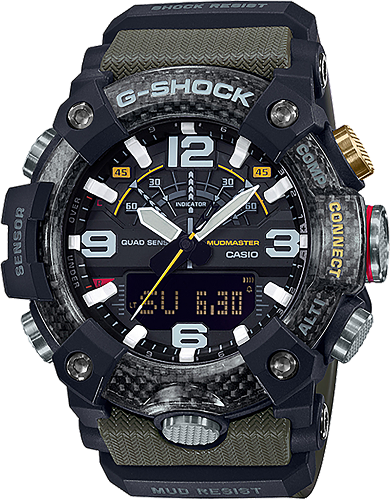 G-Shock Mudmaster Analog-Digital Resin Watch, Green - GGB1001A3