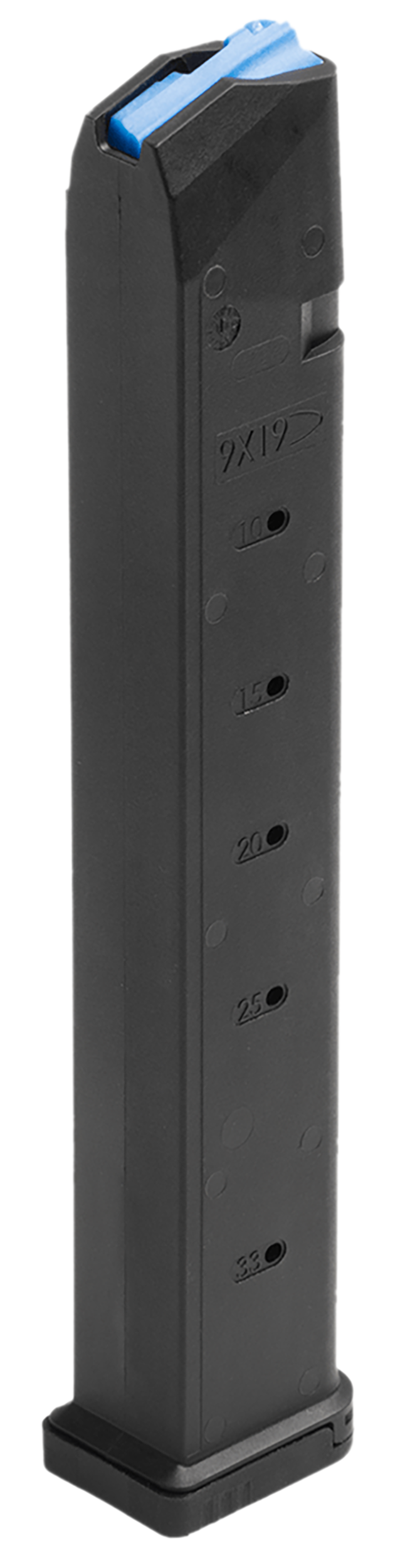 Leapers UTG Glock 9mm 33rd Handgun Magazine, Black Polymer/Steel - RBTGL933