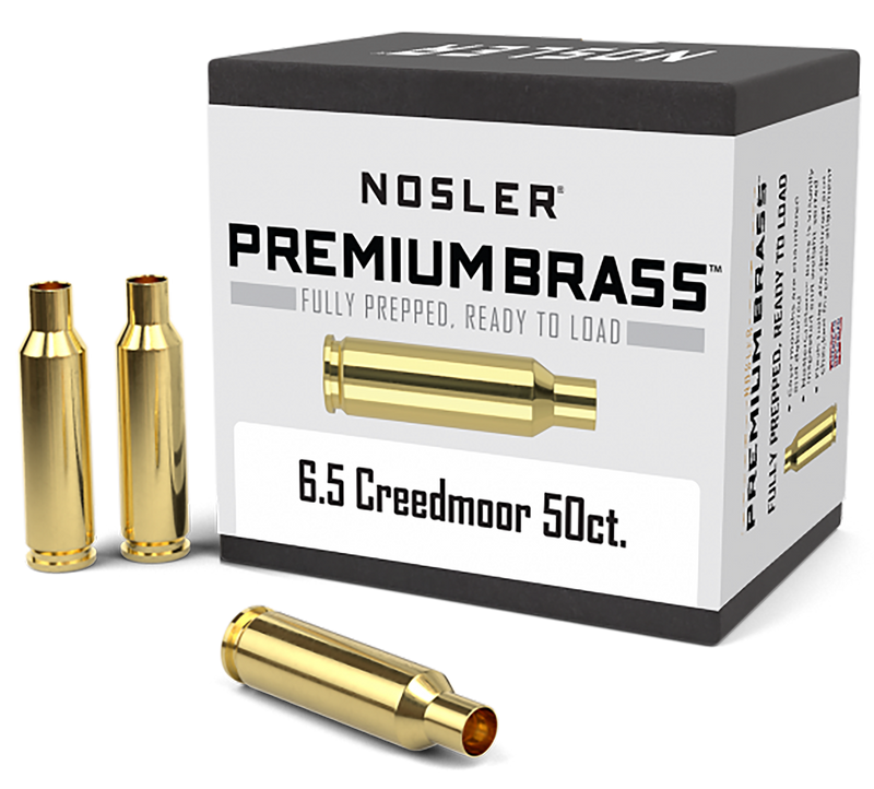 Nosler Premium Brass Unprimed Cases 6.5 Creedmoor Rifle Brass 50/Box - 44824