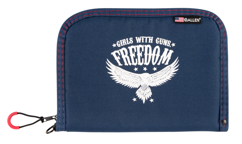 Girls With Guns Freedom Handgun Case, Navy with White Letters & Picture - 9071