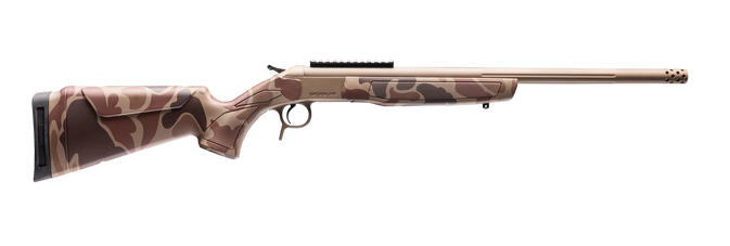CVA Scout SS TD 223 Rem 20" 1rd Rifle, Flat Dark Earth/Duck Camo - CR4434DC