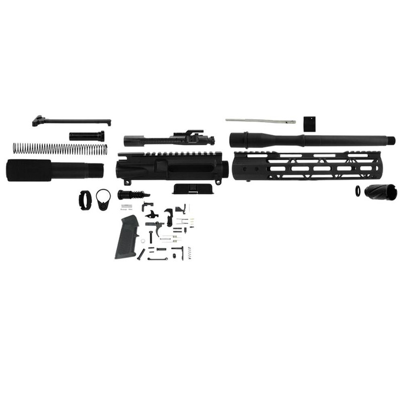TacFire 10.5" AR-300 Blackout Unassembled Pistol Build Kit with Lower Parts Kit, Black - PK300LPK-10