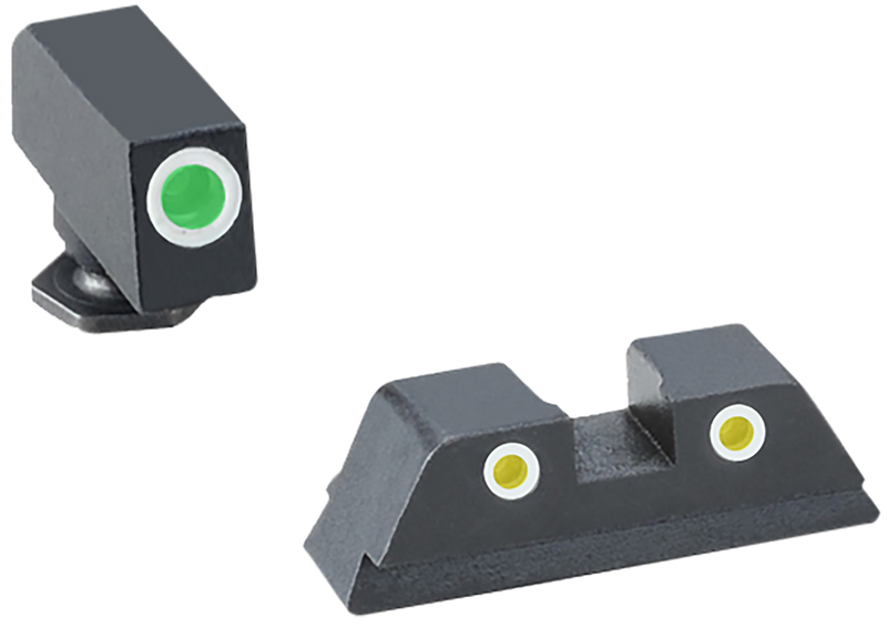Truglo Tritium Pro Night Sights White Outline Front/Green Rear for Glock 42/43/43X/48 - TG231G1AW