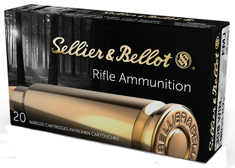 Sellier & Bellot 308 Win 180gr Full Metal Jacket Rifle Ammo, 20rd Box - SB308B