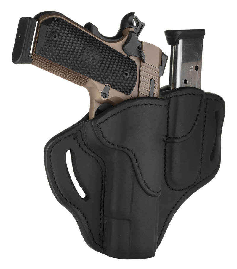 1791 Gunleather BH1M1 Combo OWB Belt Slide Holster, Stealth Black - BH1M1SBLR