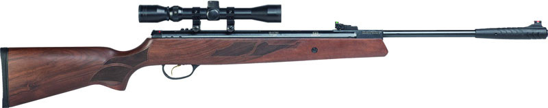 Hatsan Model 95 Spring .22 Air Rifle Combo with Optima 3-9x32 Scope, Walnut - HC9522
