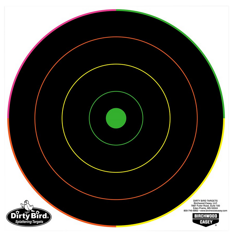 Birchwood Casey Dirty Bird 8" Multi-Color Bull's-Eye Target 20 Pack - 35820
