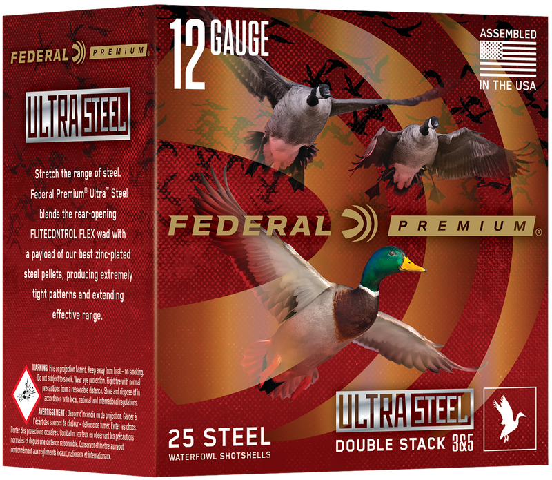 Federal Ultra Steel Plastic 12 Gauge 3" 1.25oz BB Shot 25 Round Box - PWUX142BB