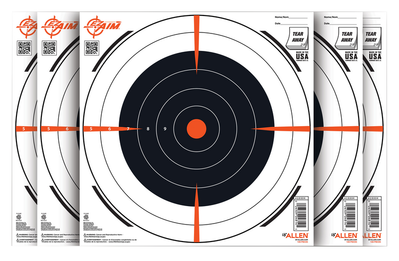 EZ-Aim Bullseye Paper Shooting Target 12" x 12" Black/White - 15334100