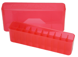 MTM Case-Gard Slip-Top Ammo Box Multi-Caliber Clear Smoke Polypropylene 20 Round - J20M41