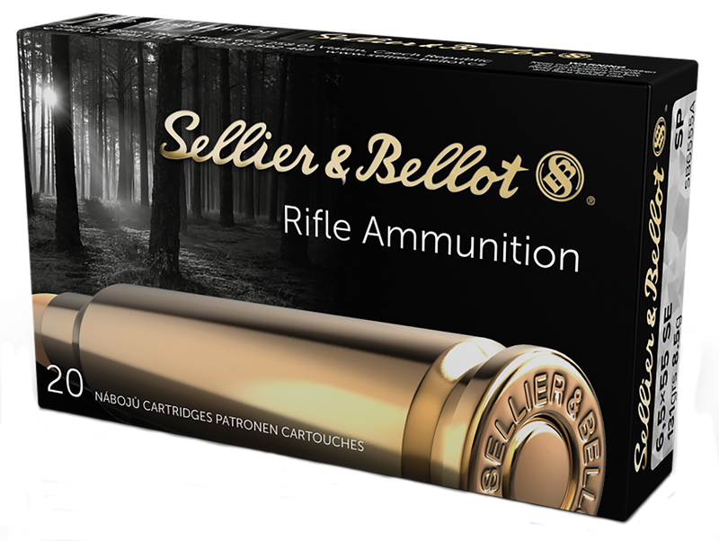 Sellier & Bellot 6.5x55 Swedish 131gr Soft Point Rifle Ammo, 20rd Box - SB6555A