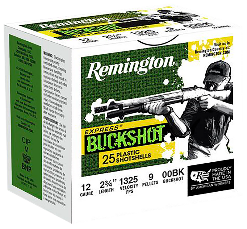 Remington Express Plastic 12 Gauge 2.75" 00 Buck 25 Round Box - 20411