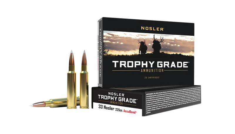 Nosler Trophy Grade 33 Nosler 225gr AccuBond Rifle Ammunition 20rd Box - 60098