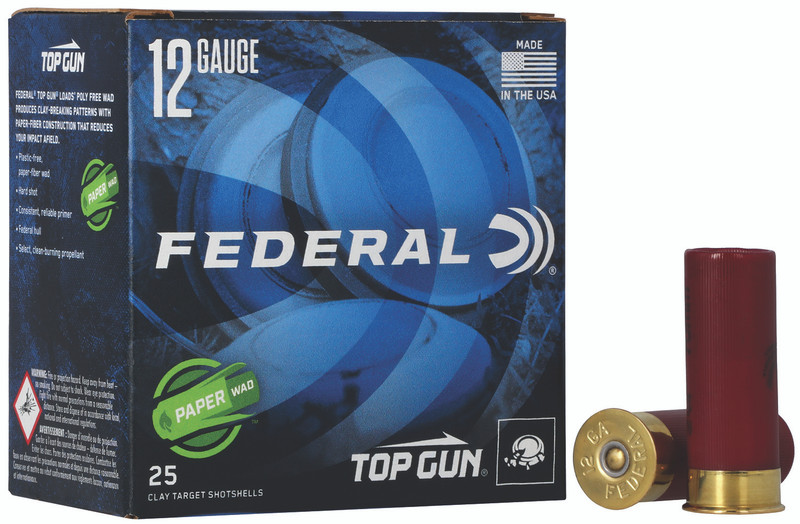 Federal Top Gun Steel Paper Wad 12 Gauge 2.75" 1 oz #7.5 Shot 25 Round Box - TG12WS175