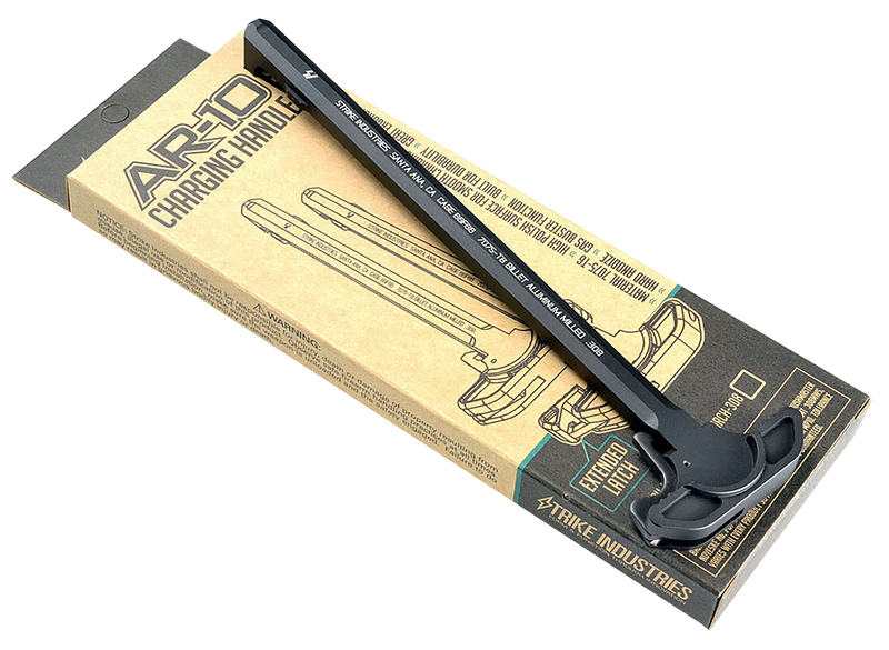 Strike Industries Extended Latch Charging Handle AR-10, Black Anodized Aluminum - ARCHEL308BK