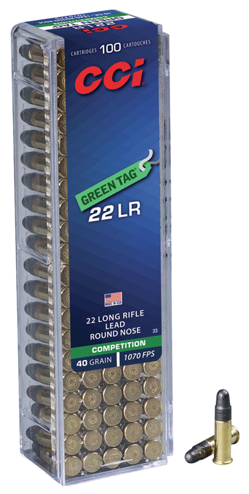 CCI Brass .22 LR 40gr Lead Round Nose 100 Round Box - 0033