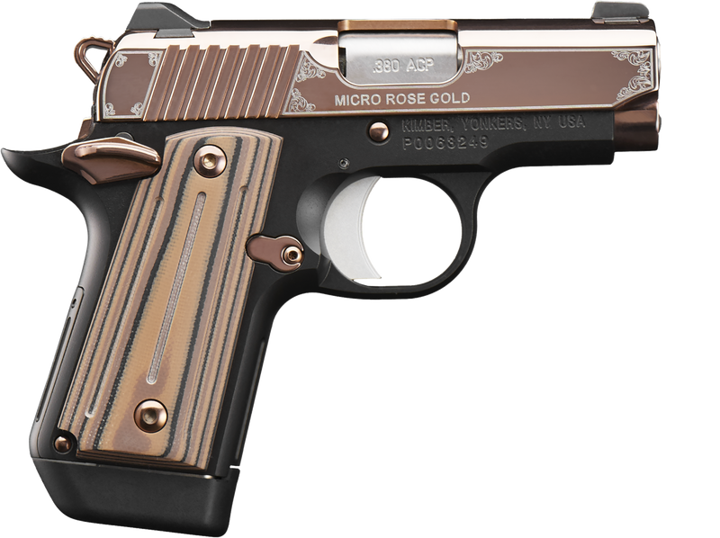 Kimber Micro Rose Gold 380 ACP 2.75" 7+1 Pistol, Rose Gold/Black - 3300173