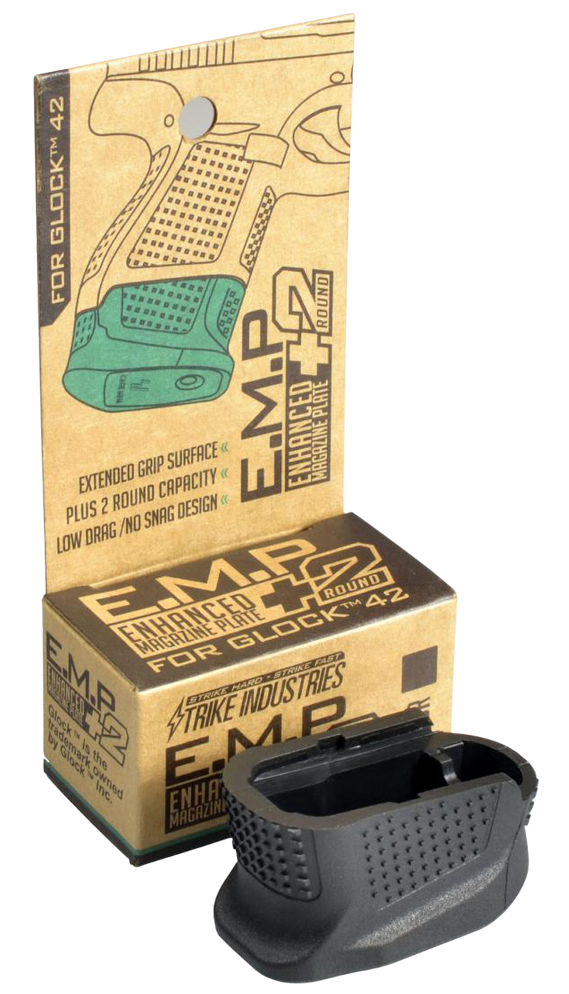 Strike Industries Enhanced Magazine Plate +2 Glock 42 .380 ACP, Black - EMPG42B