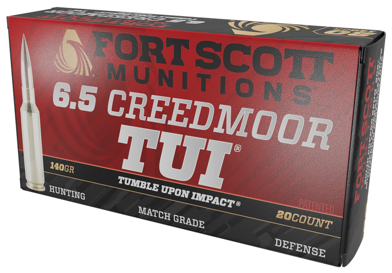 Fort Scott Munitions Tumble Upon Impact (TUI) 6.5 Creedmoor 140gr Solid Copper Spun Rifle Ammo, 20 Per Box - 65CM-140-SCV2