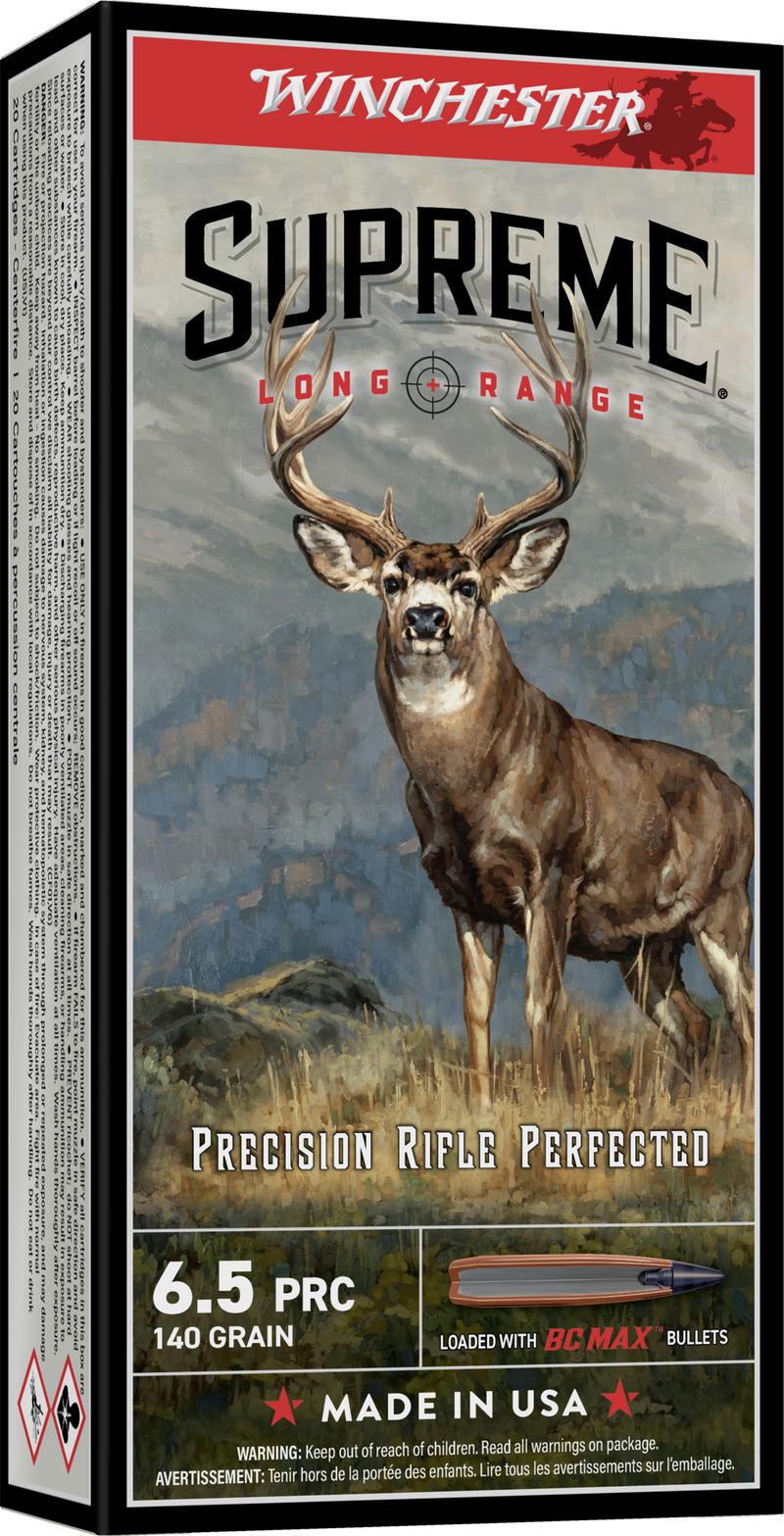 Winchester Supreme Long Range 6.5 PRC 140gr BC Max Rifle Ammo, 20rd Box - S65PBC