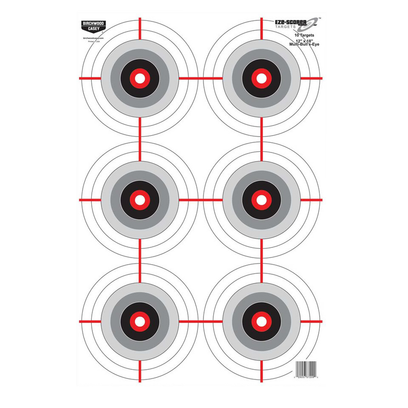 Birchwood Casey EZE-Scorer Bullseye Paper Target 12" x 18" Black/White 10 Pack - 37209