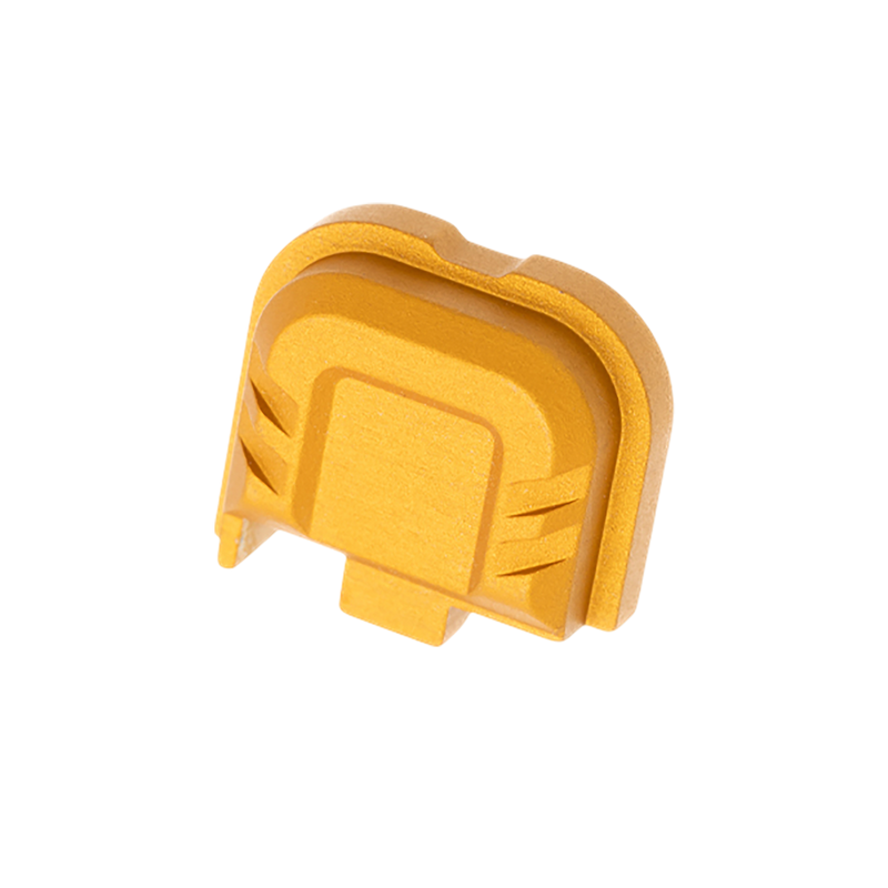 Tyrant CNC Slide Cover Plate Chevron Design Glock 43X/48 Gold Aluminum - TDG43X48SPGOLD