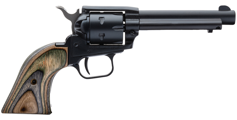 Heritage Rough Rider .22 LR/.22 WMR 4.75" 6rd Revolver, Black Satin with Camo Laminate Grips - RR22MBS4