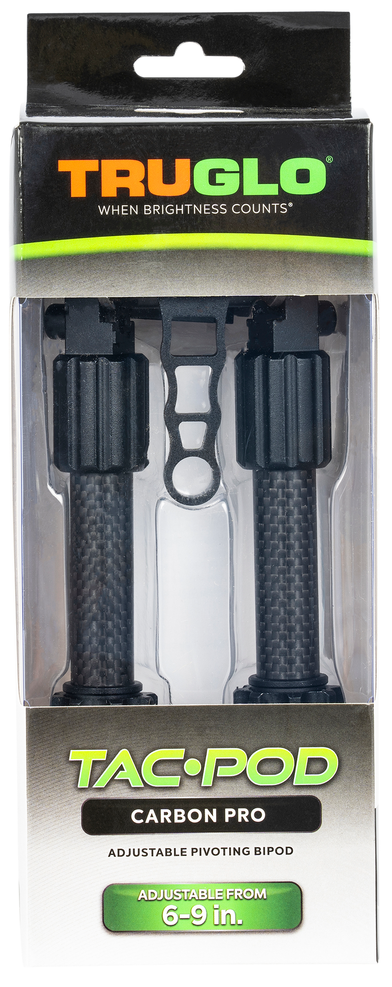 Truglo Tac-Pod Carbon Pro Bipod 6-9" Picatinny Mount Black - TG8903S