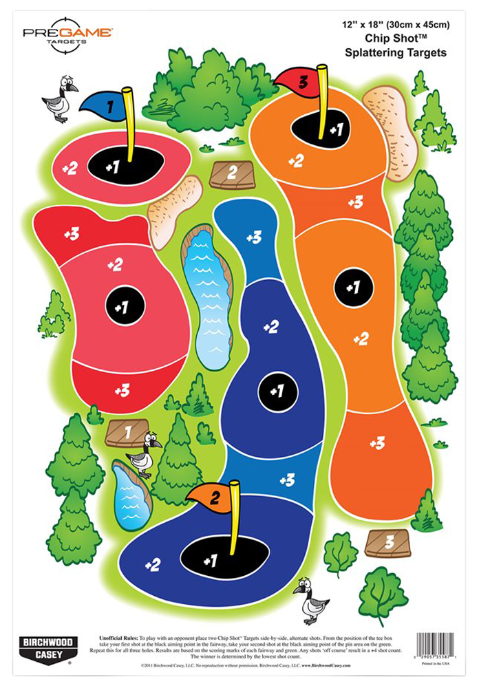 Birchwood Casey Pregame Chip Shot Paper Target, Multi-Color - 35566