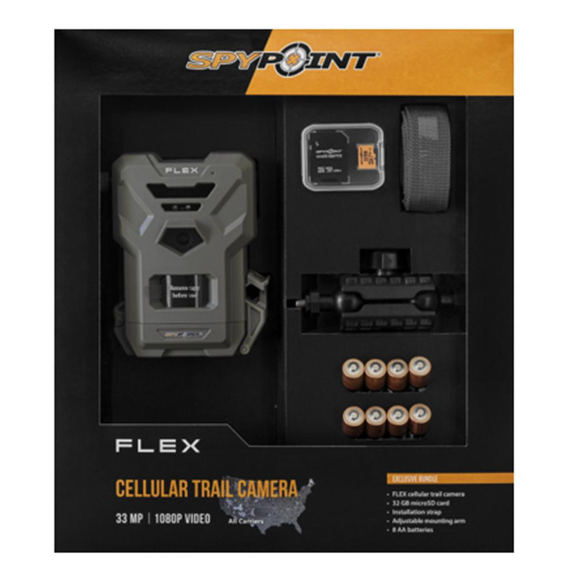 Spypoint Flex Cellular Trail Camera Bundle 33MP, Gray - 02386