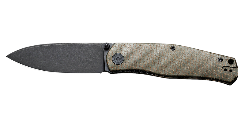 CIVIVI Sokoke Folding Knife, Green Burlap Micarta/Black - C22007-2