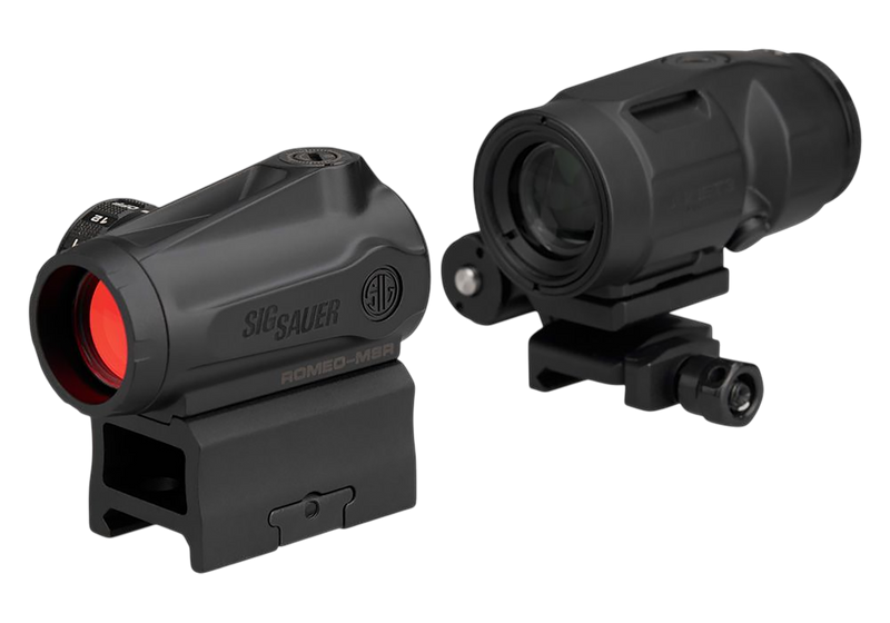 Sig Sauer Romeo-MSR Gen II with Juliet3-Micro 1x-3x 20mm/22mm 2 MOA Red Dot Combo, Black - SORJMSR101