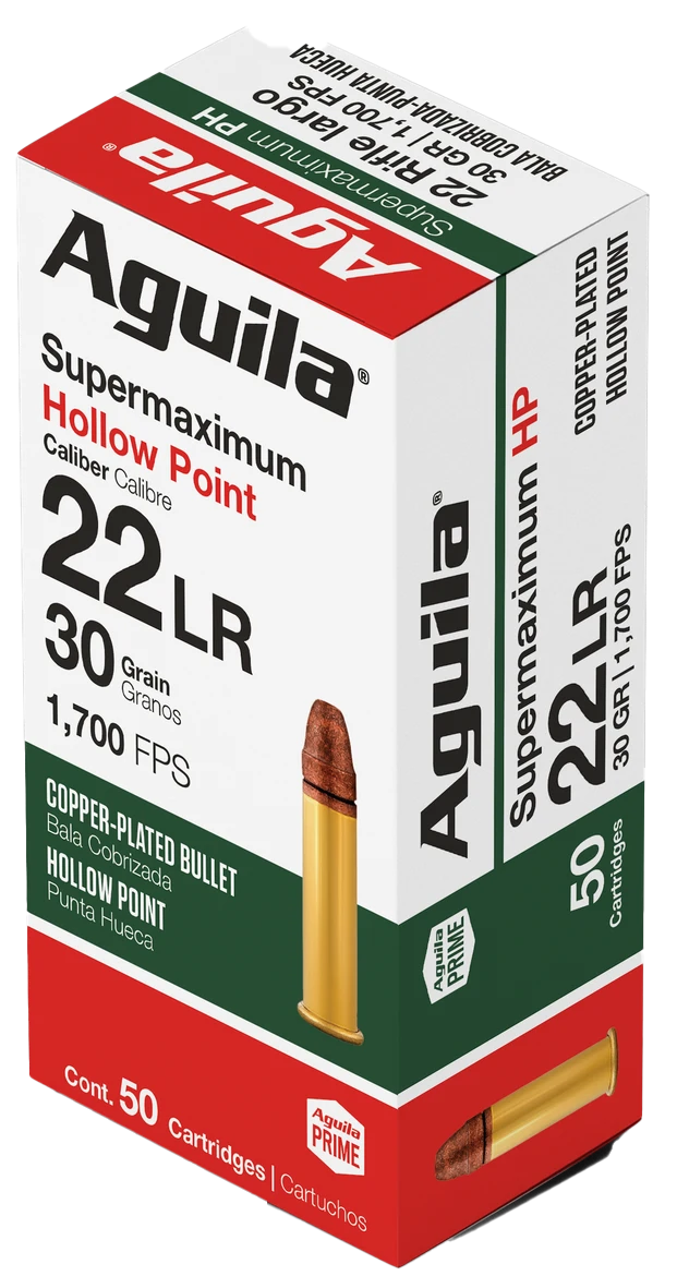 Aguila Brass .22 LR 30gr Hollow Point 50 Round Box - 1B220297