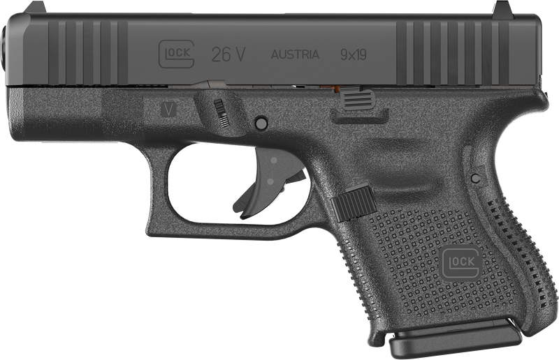 Glock 26 V 9mm 3.43" 10+1 Pistol, Black nDLC - UV2650201