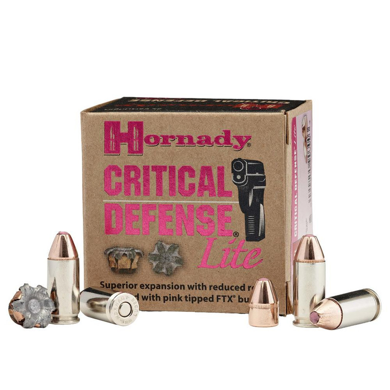 Hornady Critical Defense Lite 9mm Luger 100gr FTX Handgun Ammunition - 90240