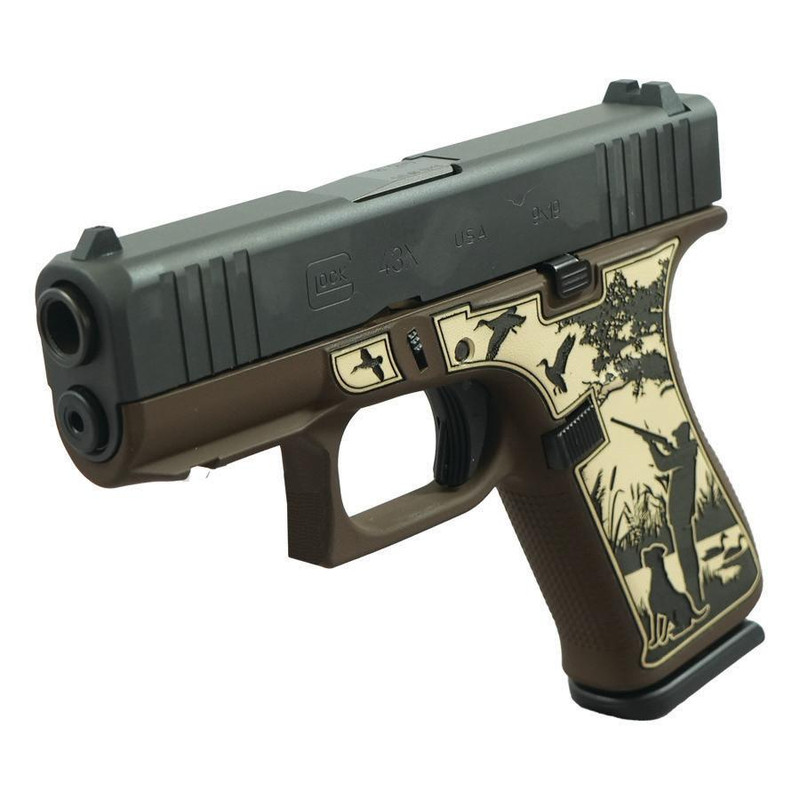 Glock 43X Custom 9mm 3.41" 10rd Handgun, Mallard Brown - UX4350201FR