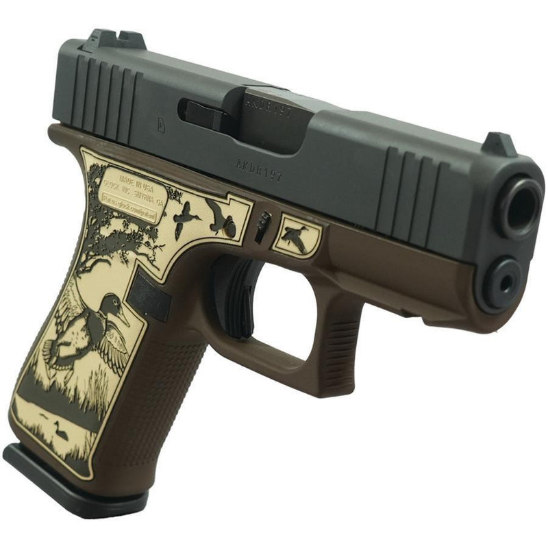 Glock 43X Custom 9mm 3.41" 10rd Handgun, Mallard Brown - UX4350201FR