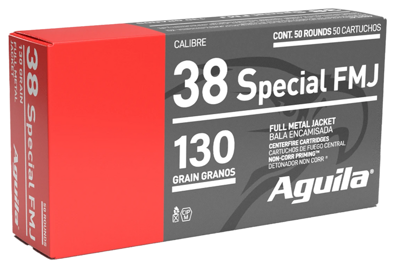 Aguila 38 Special 130gr Full Metal Jacket Handgun Ammo, 50rd Box - 1E382521