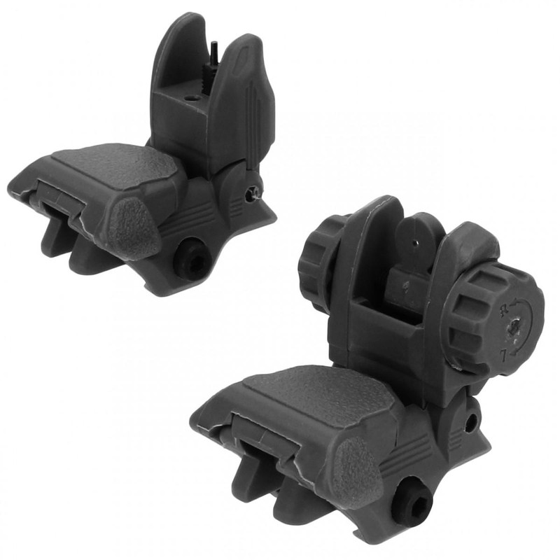 TacFire AR-15 45 Degree Same Plane Low Profile Pop Up Iron Sights Black - IS008B