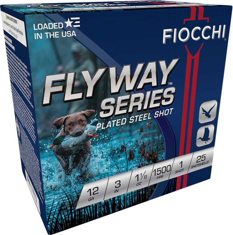 Fiocchi Flyway Steel 12 Gauge 3" 1 1/8 oz #1 Shot 25 Round Box - 123ST1