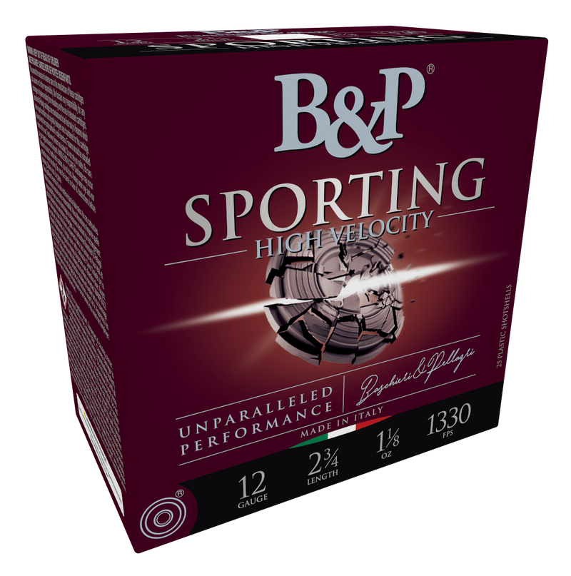 B&P Ammunition Sporting Clay Lead 12 Gauge 2.75" 1 1/8oz #8 Shot 25 Round Box - 12B8SCH8