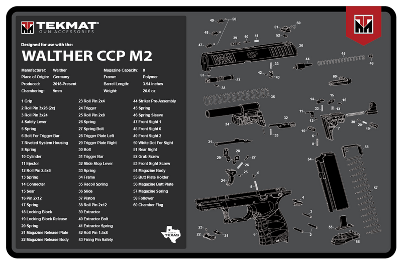 TekMat Walther CCP M2 Cleaning Mat Black/White - TEKR17WALCCPM2