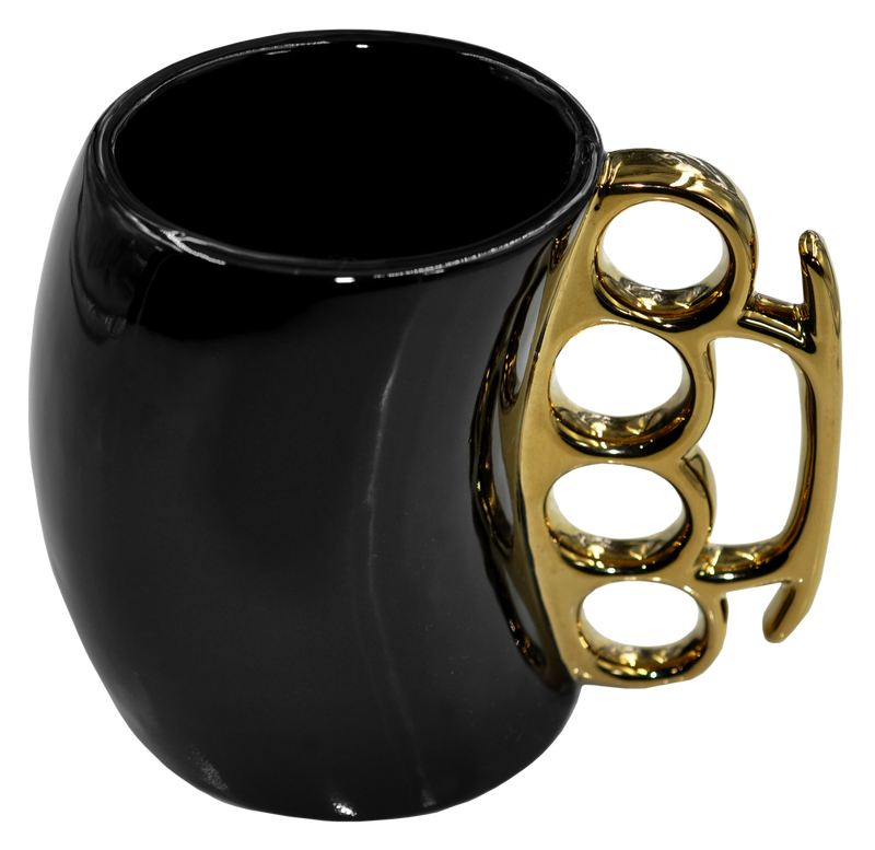 Caliber Gourmet Brass Knuckle Mug Black/Gold - CBGM1026
