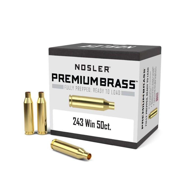 Nosler Unprimed Brass Rifle Cartridge Cases .243 Win 50/ct - 10105