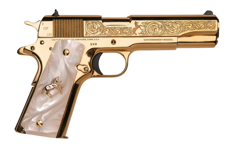 CNC Firearms Colt 1911 Midas 38 Super 5" 7+1 Pistol, 24KT Gold with Mother of Pearl Grips - CNCMIDAS
